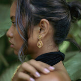 Modur earrings on model